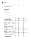 Formulario de evaluación de trabajo oral: Presentación y contenido