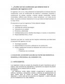 Ensayo de ¿Cuáles son las condiciones que debería tener el escenario del ingeniero civil?