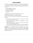 La agencia de viajes Plaisir Voyage S.A está bajo una denominación social, ya que se forma libremente el cual esto la hace perteneciente a una sociedad anónima