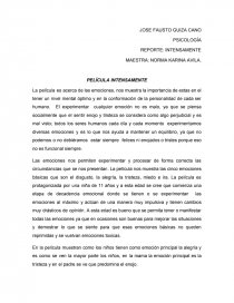 PELÍCULA INTENSAMENTE. Página 1