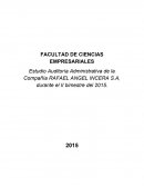 Estudio Auditoría Administrativa de la Compañía RAFAEL ANGEL INCERA S.A,