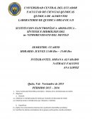 LABORATORIO DE QUIMICA ORGANICA II SUSTITUCION ELECTROFÍLICA AROMATICA – SÍNTESIS E HIDRÓLISIS DEL m- NITROBENZOATO DEL METILO