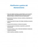 Planificacion y gestion del Mantenimiento