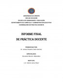 INFORME FINAL DE PRÁCTICA DOCENTE