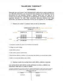 TALLER DOS: “CUENTAS T”. Página 1