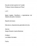 Reporte de lectura Estructura y disposiciones generales de la ley