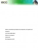 Historia y características principales de las emergencias y de la gestión de la emergencia