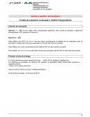 Prueba de evaluación continuada, Gestión Presupuestaria