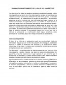 PROMOCIÓN Y MANTENIMIENTO DE LA SALUD DEL ADOLESCENTE