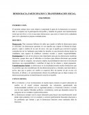 DEMOCRACIA, PARTICIPACION Y TRANSFORMACION SOCIAL.