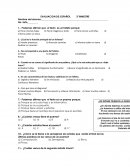 EVALUACION DE: ESPAÑOL 2º BIMESTRE