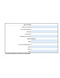 Animación y recreación Formato de programa. Página 1