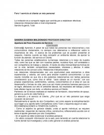 FORO N°1 SERVICIO AL CLIENTE. Página 1
