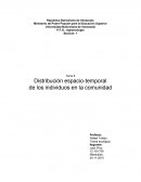 Distribución espacio-temporal de los individuos en la comunidad