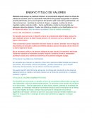 Títulos de Valores - Ensayo