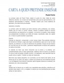 La primera carta de Paulo Freire, desde mi punto de vista