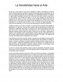La sensibilidad hacia el arte