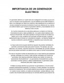 EJEMPLO IMPORTANCIA DE UN GENERADOR ELECTRICO