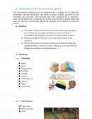 Mantenimiento de herramientas y equipos