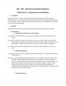 Reacciones de los Alcoholes - Ensayo