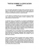 Las malaas Notas sobre la educación moral