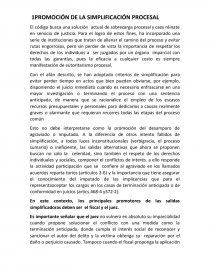 Promoción de la simplificación procesal. Página 1