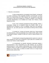 ANTECEDENTES GEOLÓGICOS PRELIMINARES.. Página 1