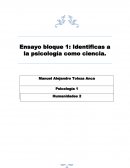 Ensayo: Identificas a la psicología como ciencia.
