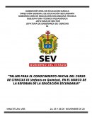 Taller para el conocimiento inicial del curso de ciencias III (énfasis en química)