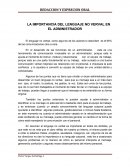 LA IMPORTANCIA DEL LENGUAJE NO VERBAL EN EL ADMINISTRADOR