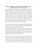 Formación Profesional del Psicólogo y sus Diferencias con otros Profesionales, ensayo