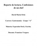 Reporte de lectura, Confesiones de un chef