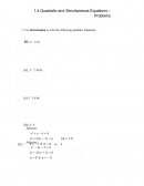 Quadratic and Simultaneous Equations