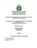 EL CONTROL INTERNO COMO HERRAMIENTA DE PREVENCIÓN DE FRAUDE