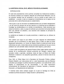 LA ASISTENCIAL SOCIAL EN EL MÉXICO POS-REVOLUCIONARIO. Página 1