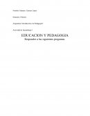 Pedagogía y educación - Trabajo