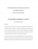 ¿La psicología es disciplina o es ciencia?