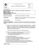 TALLER No. 032 PRESUPUESTO