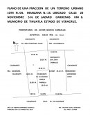 PLANO DE UNA FRACCION DE UN TERRENO URBANO