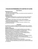 CUIDADOS DE ENFERERMERIA EN PACIENTES CON CANCER