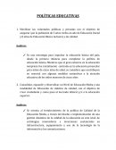 Políticas Educativas las voluntades públicas y privadas
