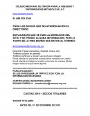 EXPLICARLES QUE SE HIZO LA MIGRACIÓN DEL SITIO Y SE PERDIÓ ALGUNA INFORMACIÓN, POR LO TANTO SE LE PIDE ENVÍEN SUS DATOS AL CORREO: