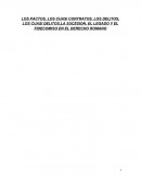 LOS PACTOS, LOS DELITOS,LA SUCESION, EL LEGADO Y EL FIDECOMISO EN EL DERECHO ROMANO