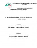 PLAN DE VIDA Y CARRERA A CORTO, MEDIANO Y LARGO PLAZO.