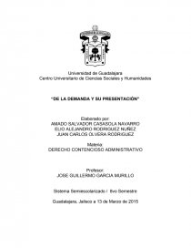 LA DEMANDA DERECHO CONTENCIOSO ADMINISTRATIVO. Página 1