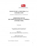 Administración de Recursos Humanos en la empresa constructora