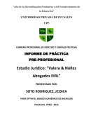 INFORME DE PRÁCTICA PRE-PROFESIONAL Estudio Jurídico: “Valera & Núñez Abogados EIRL”