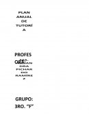 Plan de tutoría. Las actividades programadas durante el ciclo escolar son las siguientes