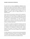 RESUMEN: GLOBALIZACIÓN E INTEGRACIÓN