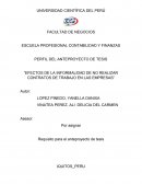 EFECTOS DE LA INFORMALIDAD DE NO REALIZAR CONTRATOS DE TRABAJO EN LAS EMPRESAS
